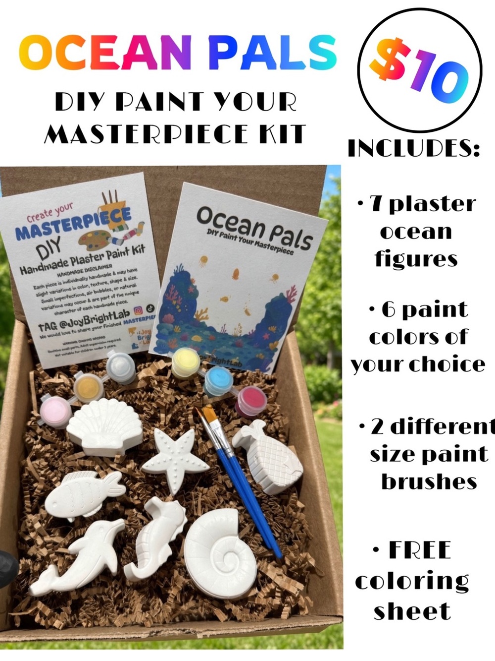 New DIY Paint Your Plaster Masterpiece Kit - Kids Craft Set 7 figures